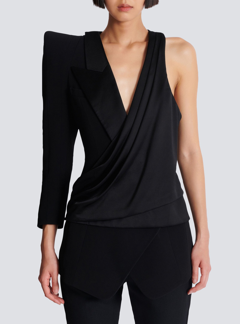 Asymmetric dress with structured shoulder 5