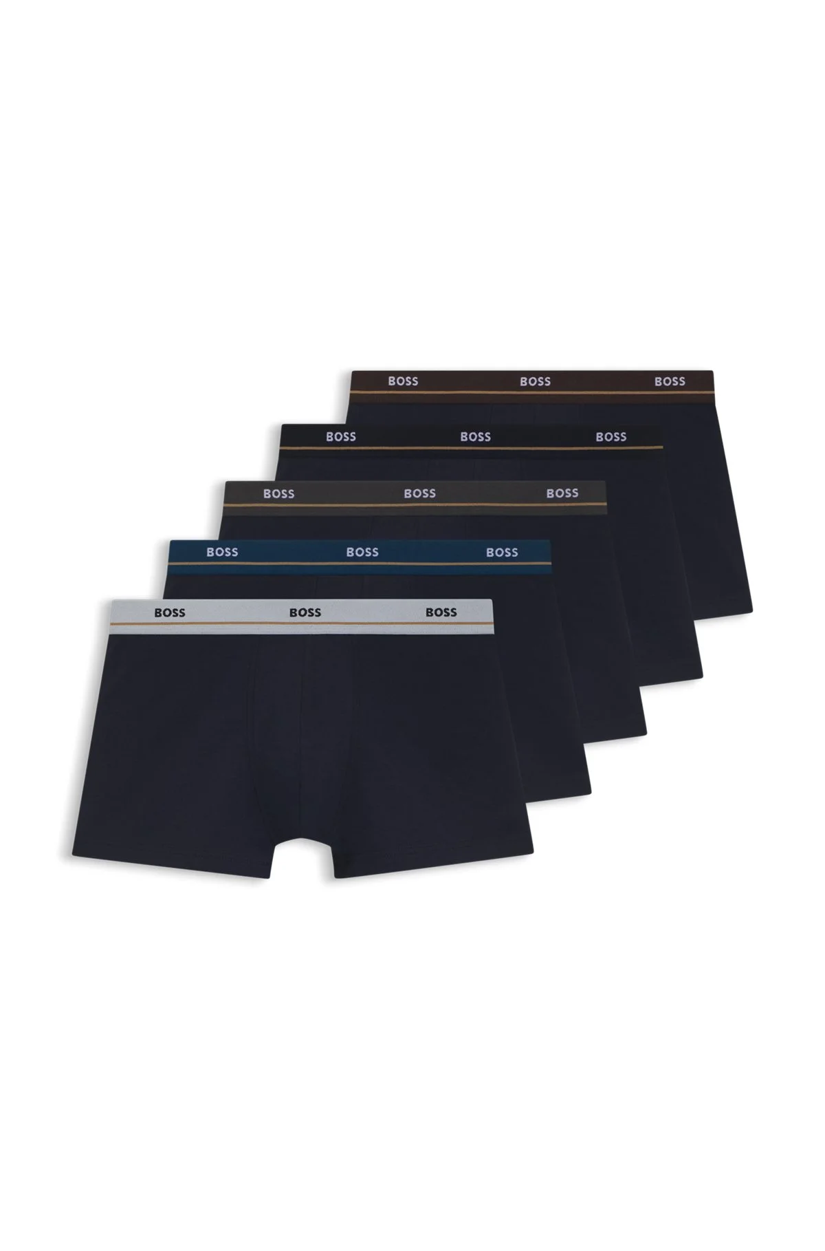 FIVE-PACK OF STRETCH-COTTON TRUNKS WITH LOGO WAISTBANDS - 1
