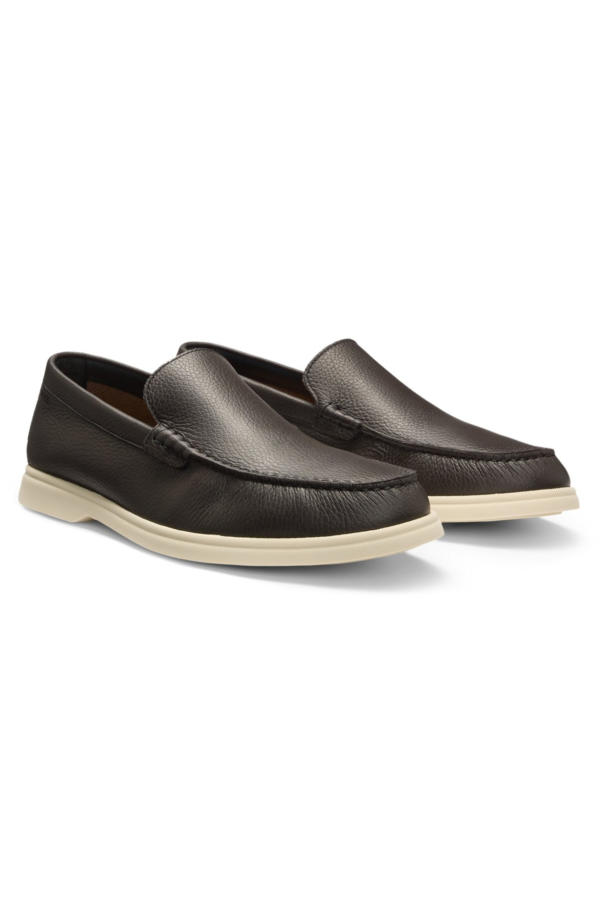 TUMBLED-LEATHER MOCCASINS WITH LOGO DETAIL - 2