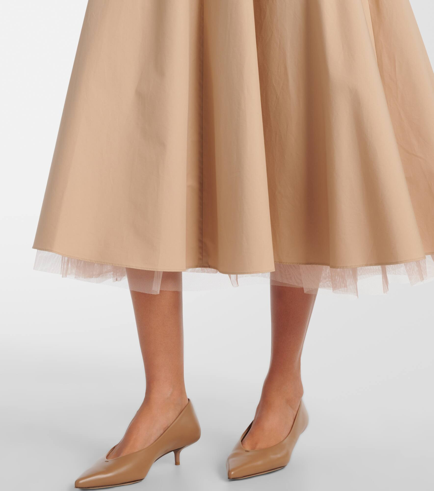 Light Touch cotton and tulle midi skirt - 5