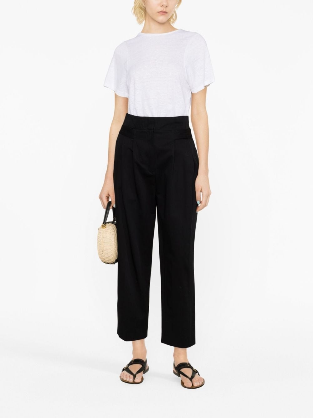 pleat-detail high-waisted trousers - 2