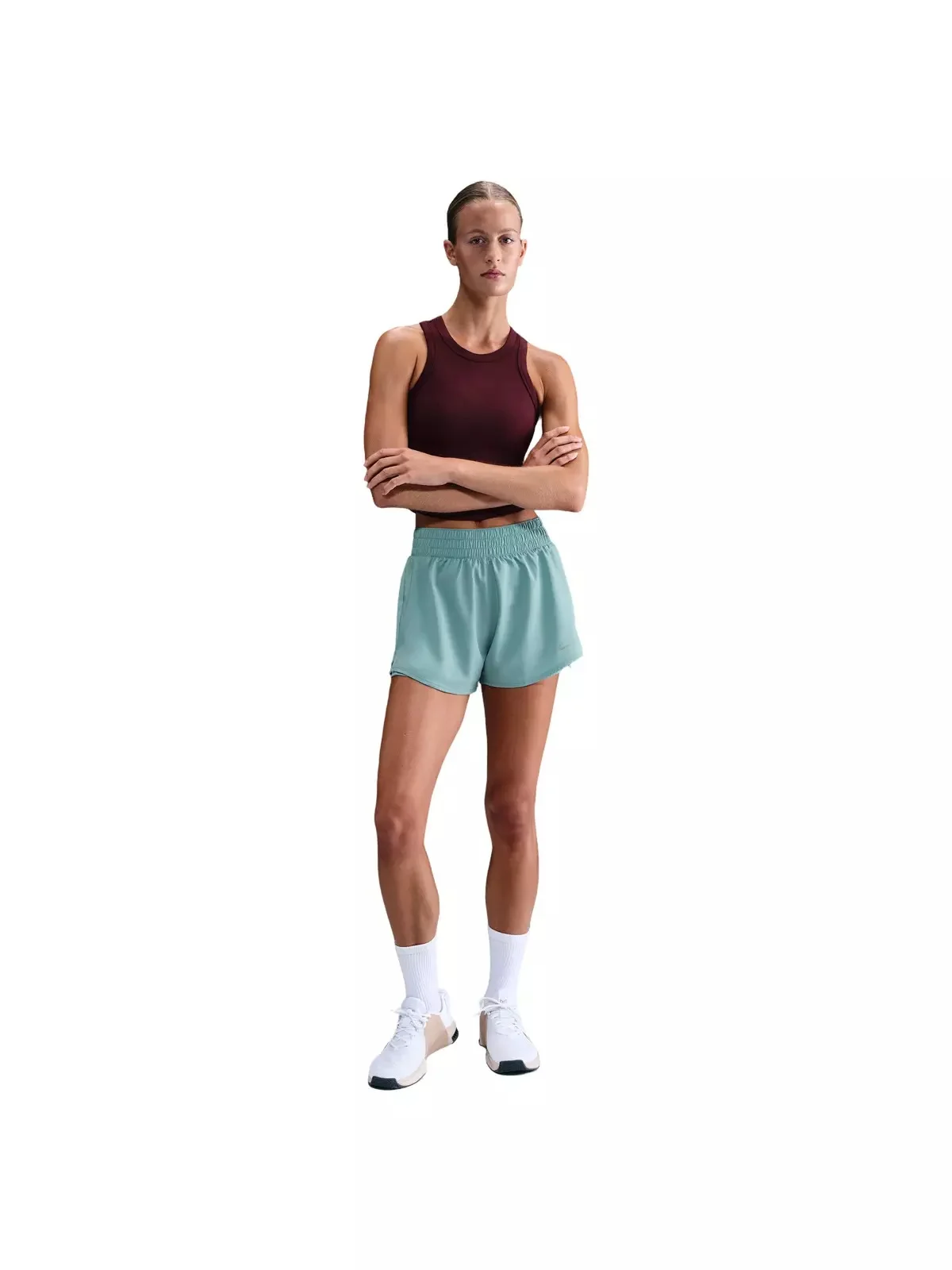 Women's One Dri-FIT High-Waisted 3" 2-in-1 Shorts -Green - 1