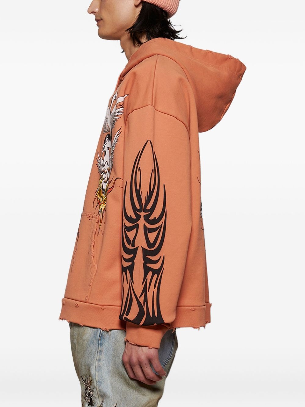 Nefarious bird-print hoodie - 4