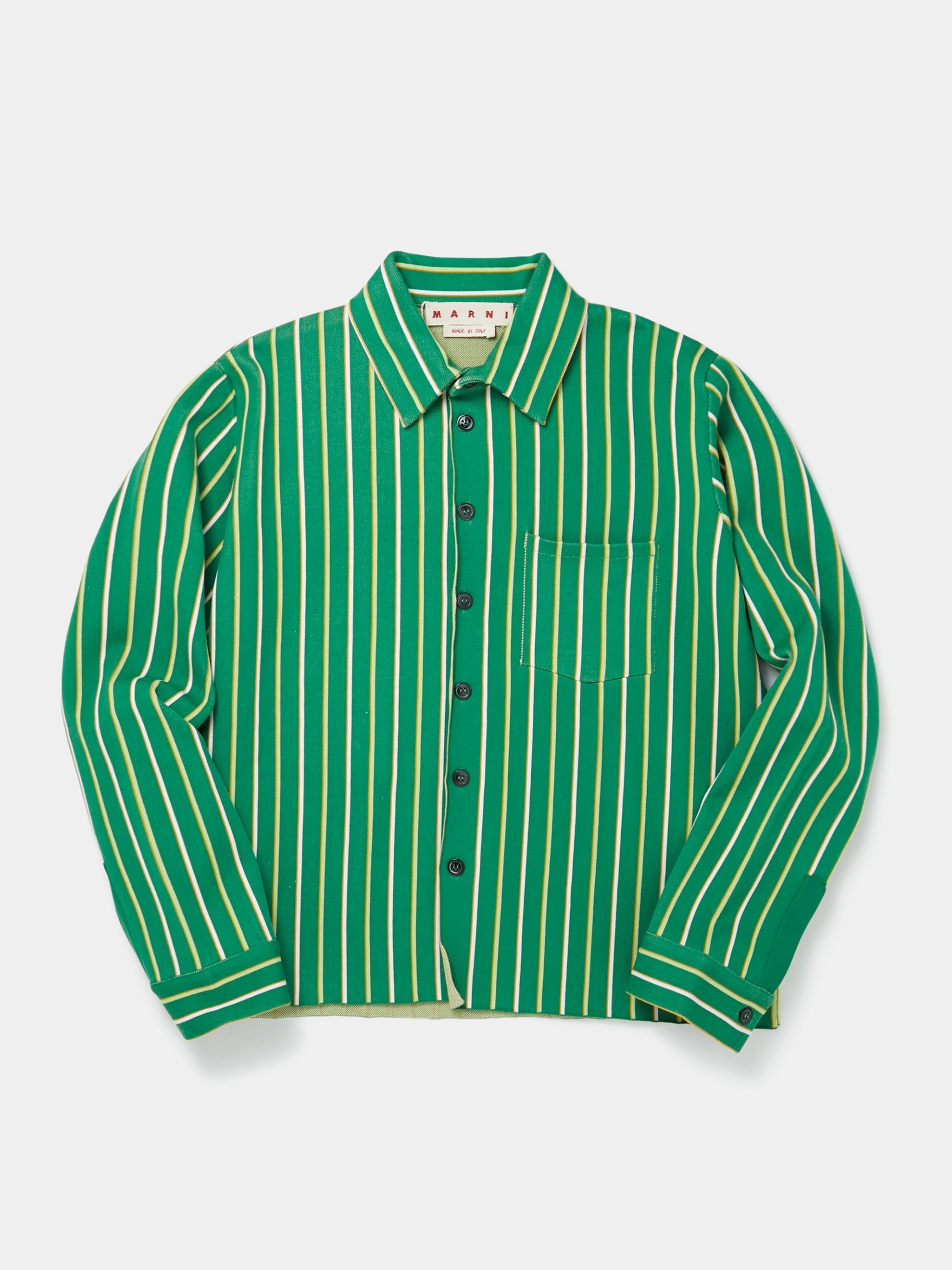 INTARSIA VERTICAL STRIPE SHIRT (SEA GREEN) - 1