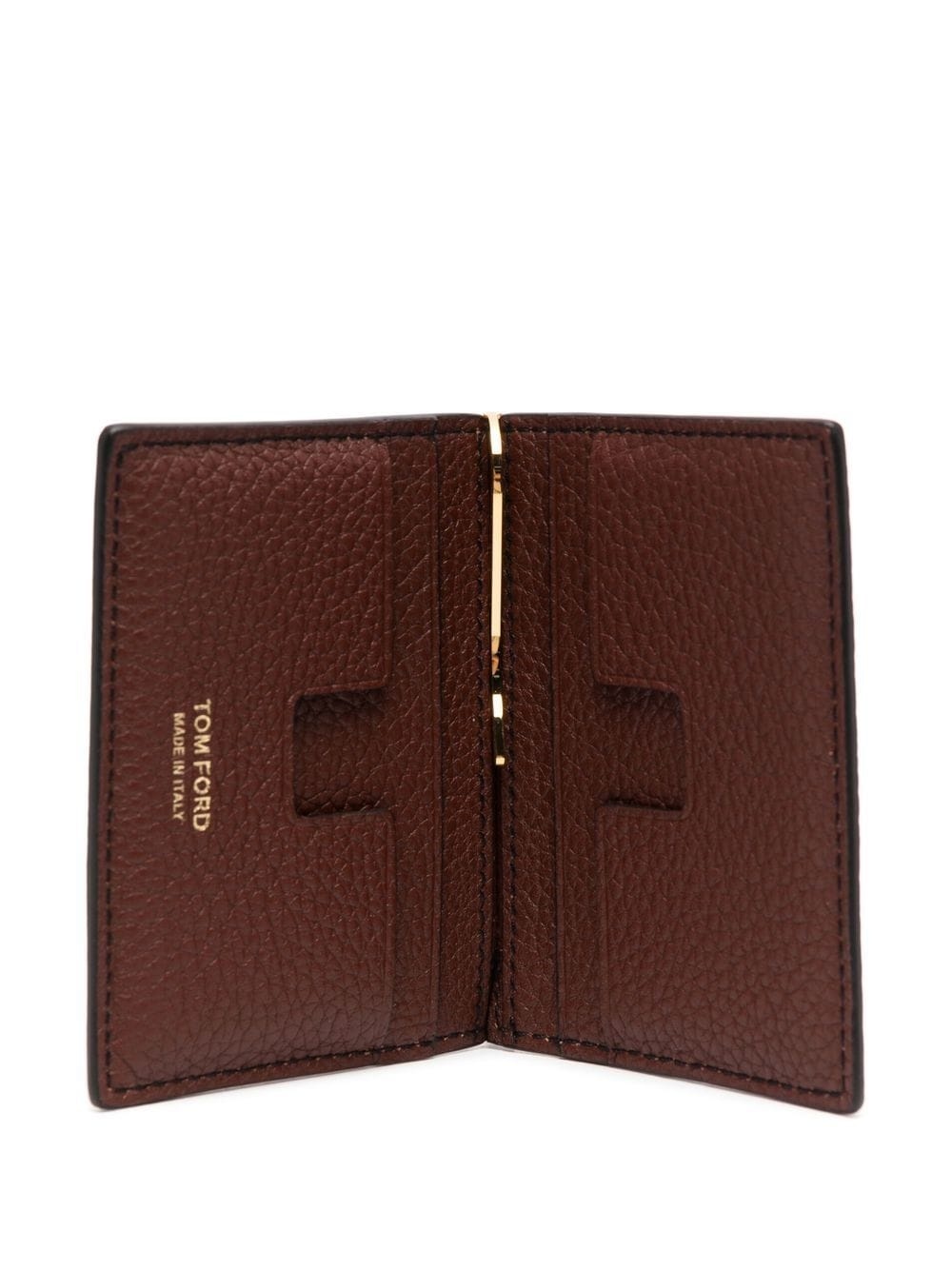 debossed-logo leather cardholder - 3