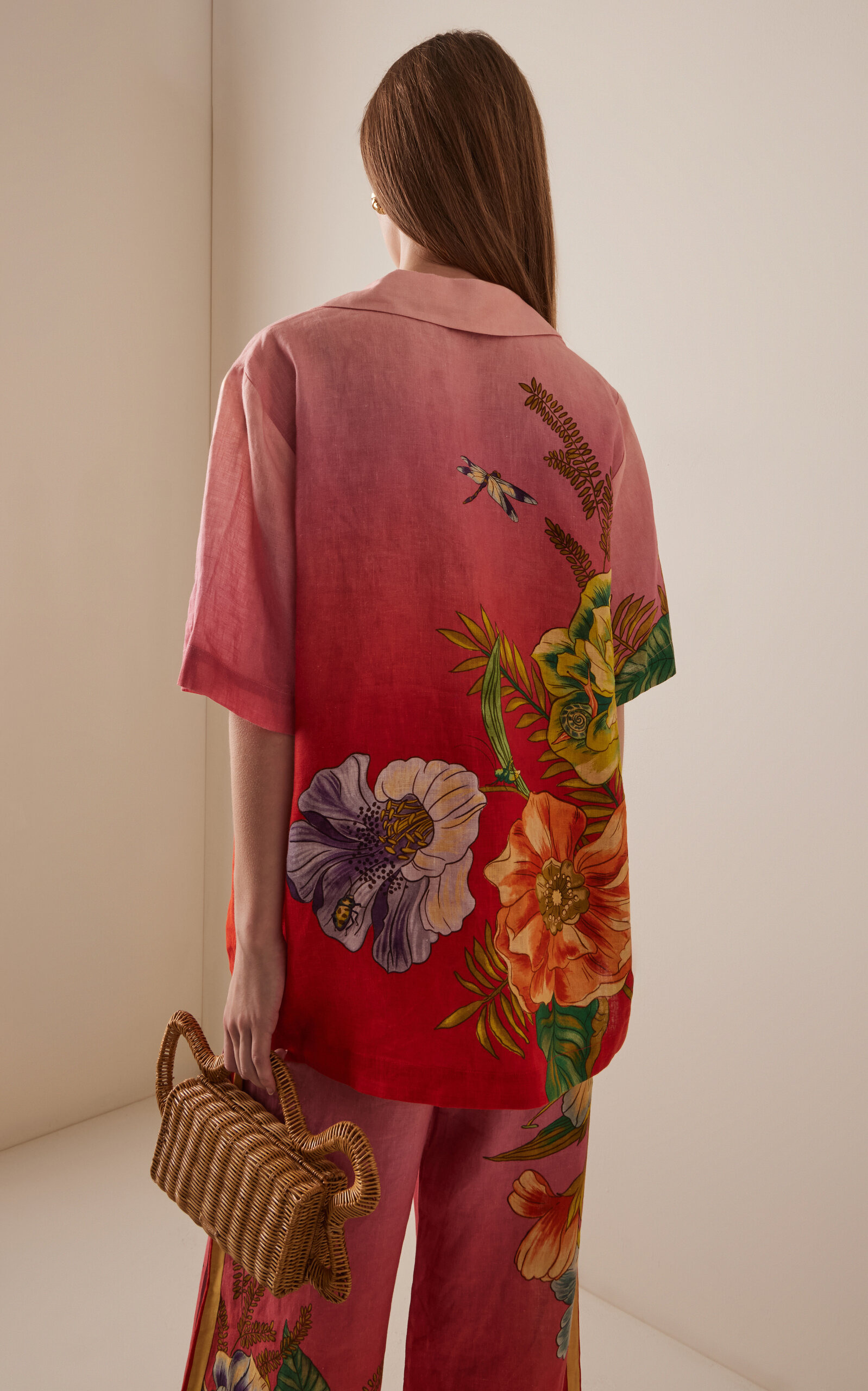 Inez Ombre Linen Shirt pink - 4