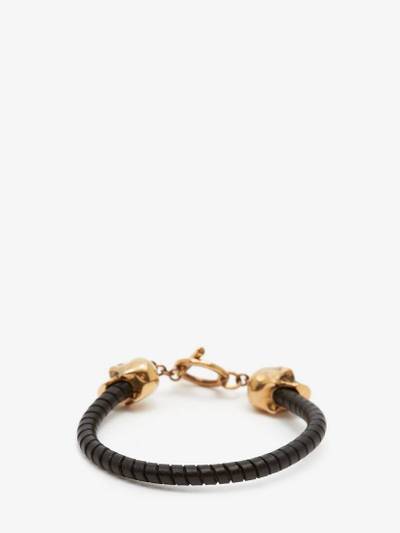 Alexander McQueen T Bar Skull Bracelet in Black outlook