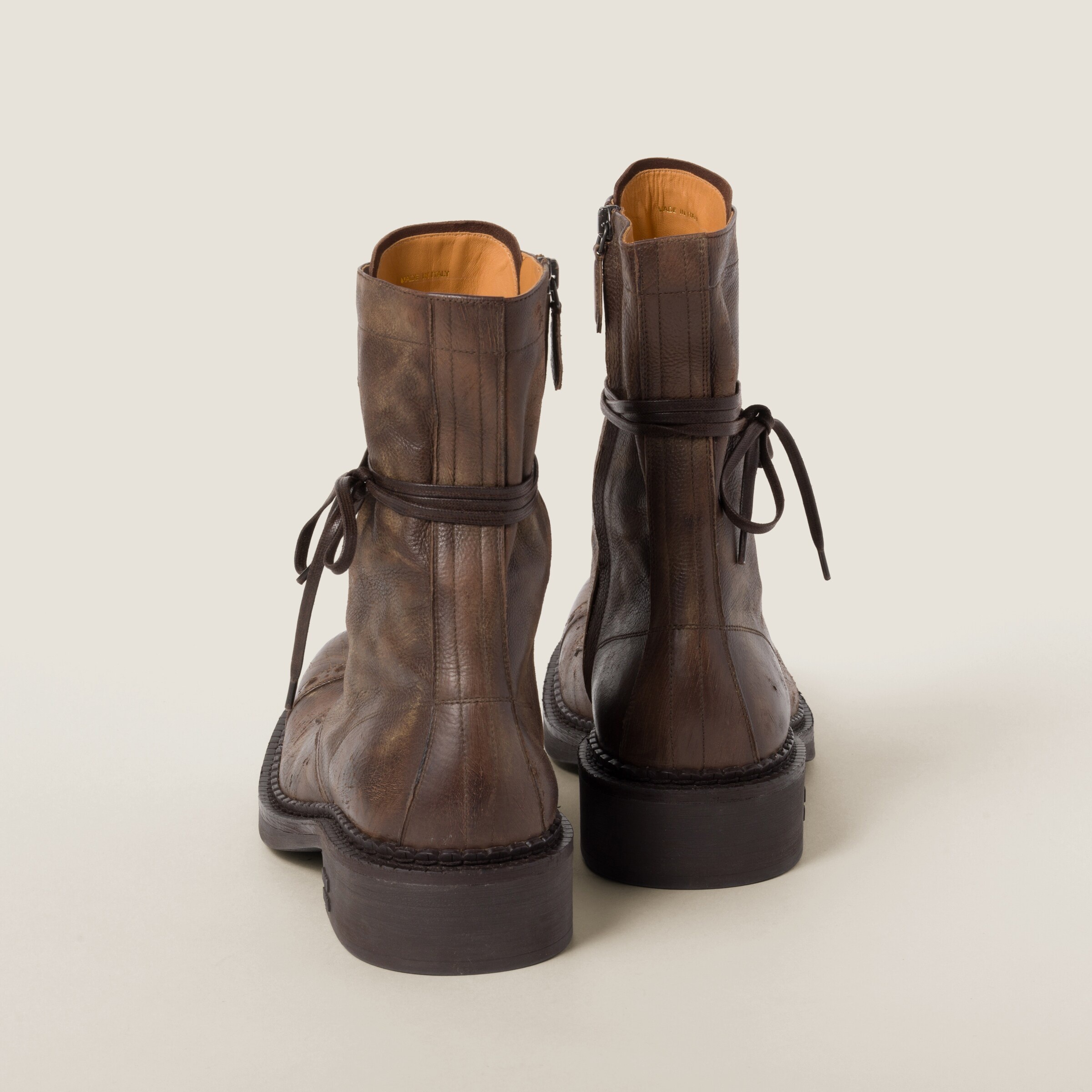 Leather laced booties - 3