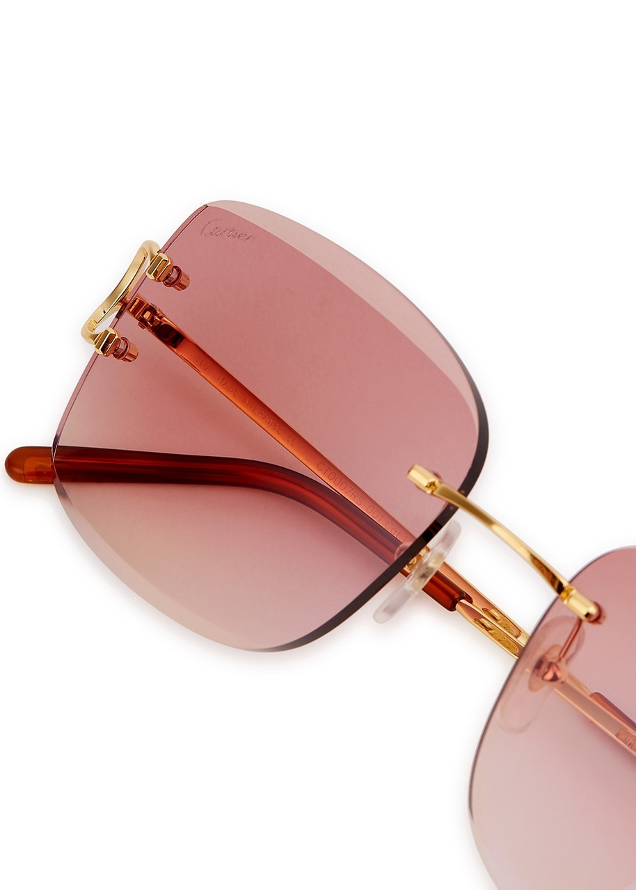 Cartier Signature C De Cartier Rimless Square-frame Sunglasses - 8