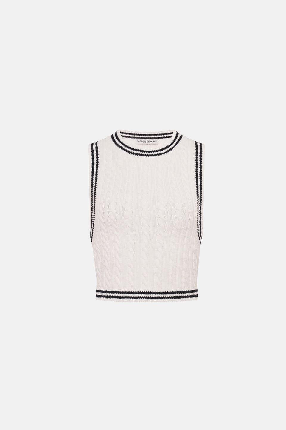 COTTON BLEND KNITTED SLEEVELESS TOP - 1