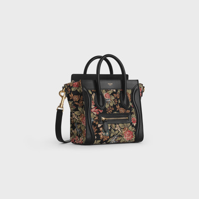 CELINE NANO LUGGAGE BAG  IN  FLORAL JACQUARD AND CALFSKIN outlook