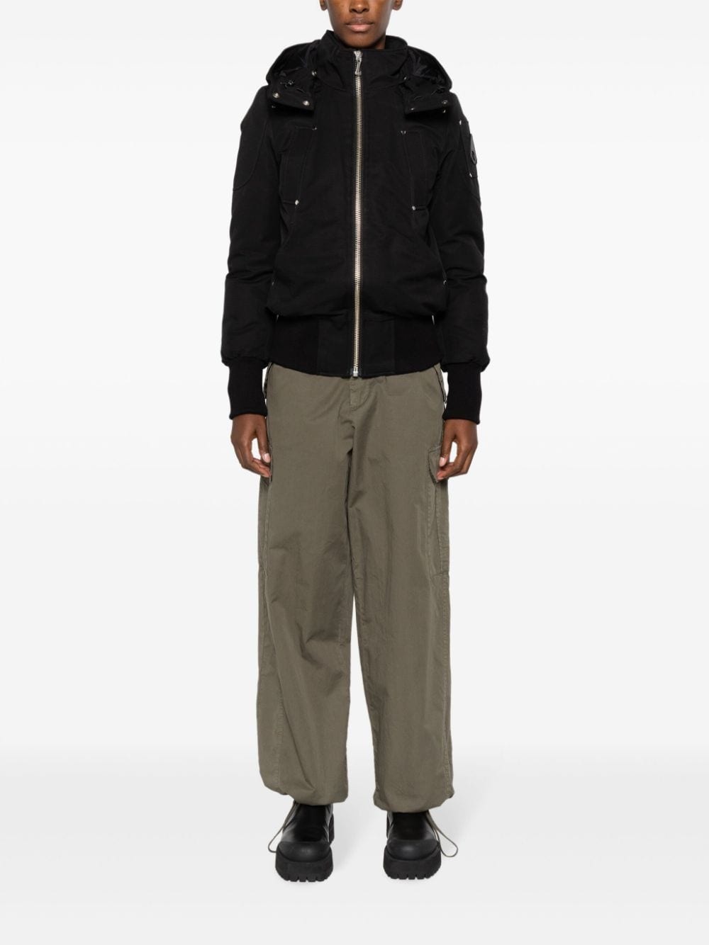 Ballistic high-neck studded hooded jacket - 2