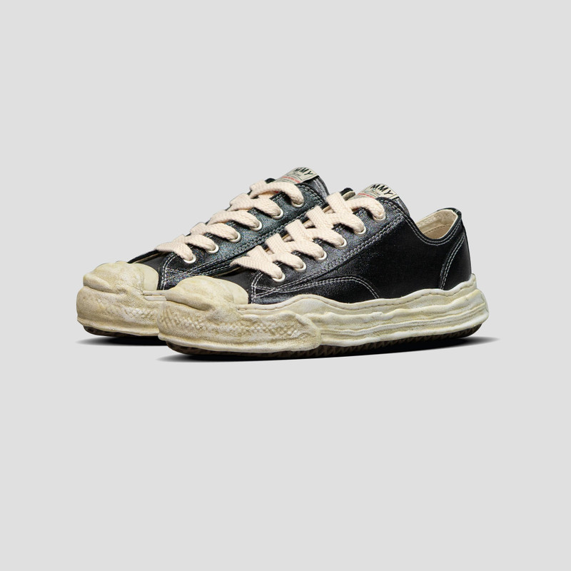 HANK OG SOLE LOW-TOP LAMINATED CANVAS SNEAKERS - 1