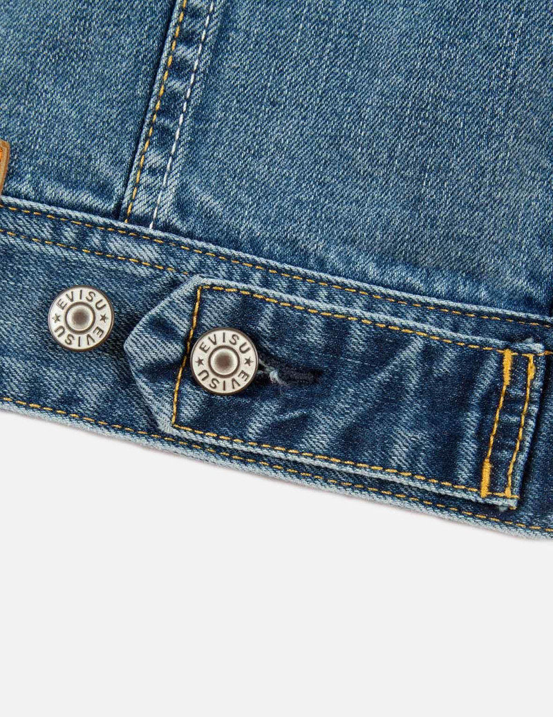 Deconstructed Kamon Print Denim Jacket 15