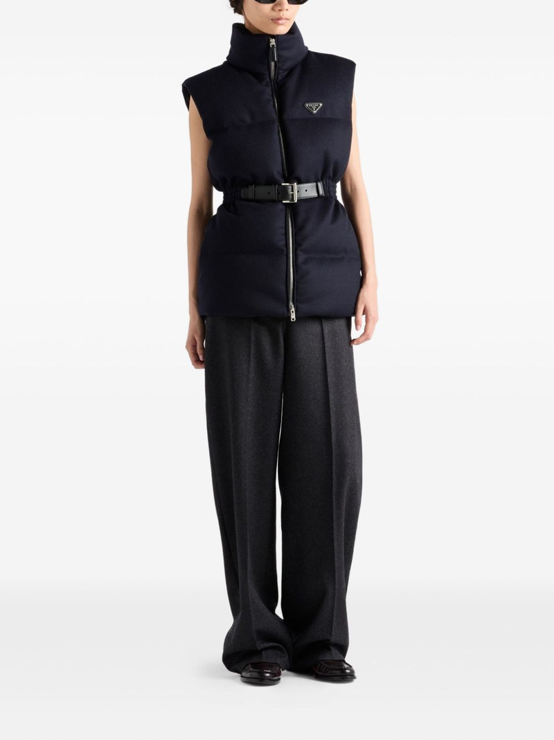 Prada padded triangle-logo gilet outlook