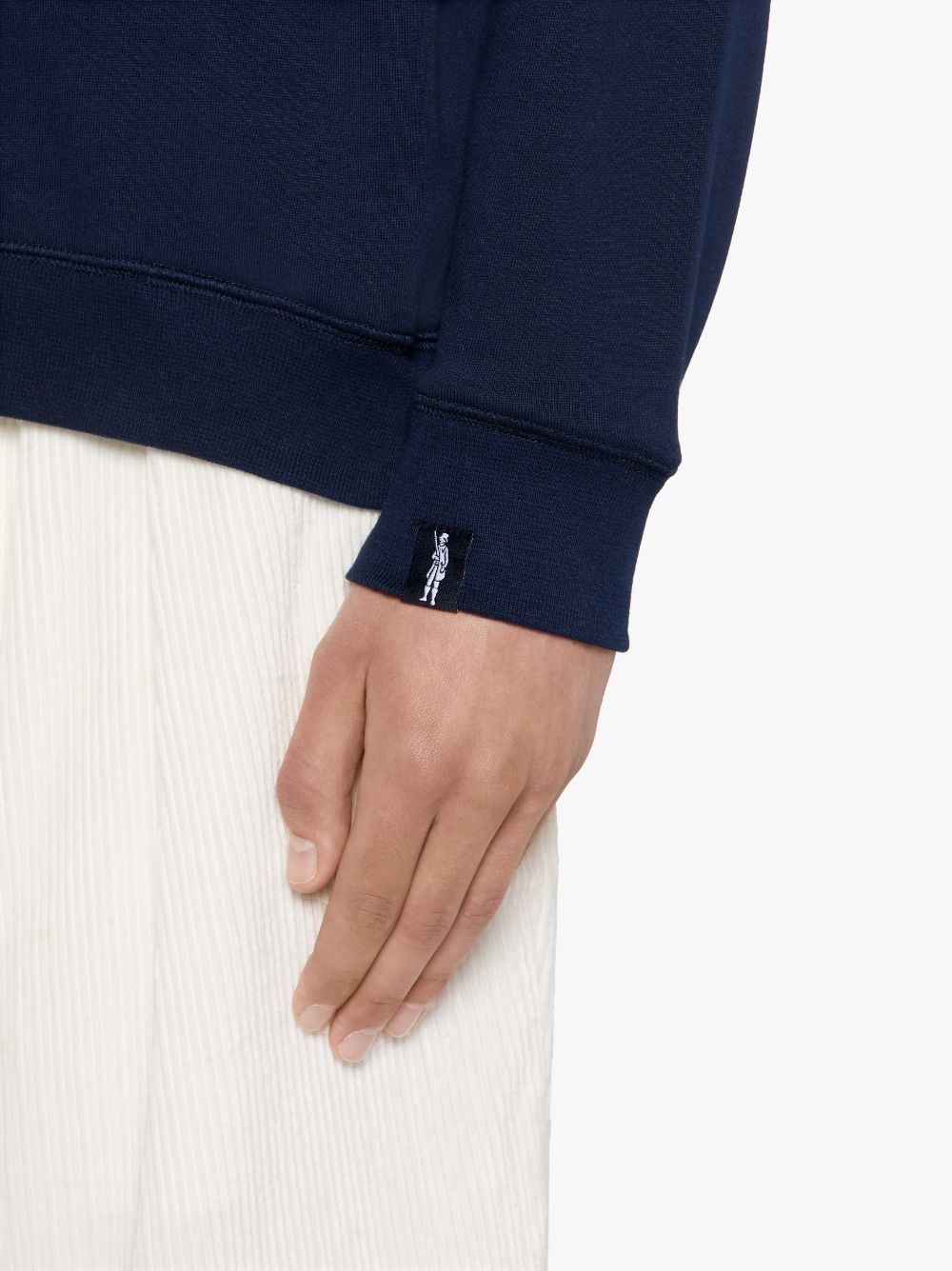 NAVY X WHITE COTTON CREW NECK SWEATSHIRT | GJM-207 - 6