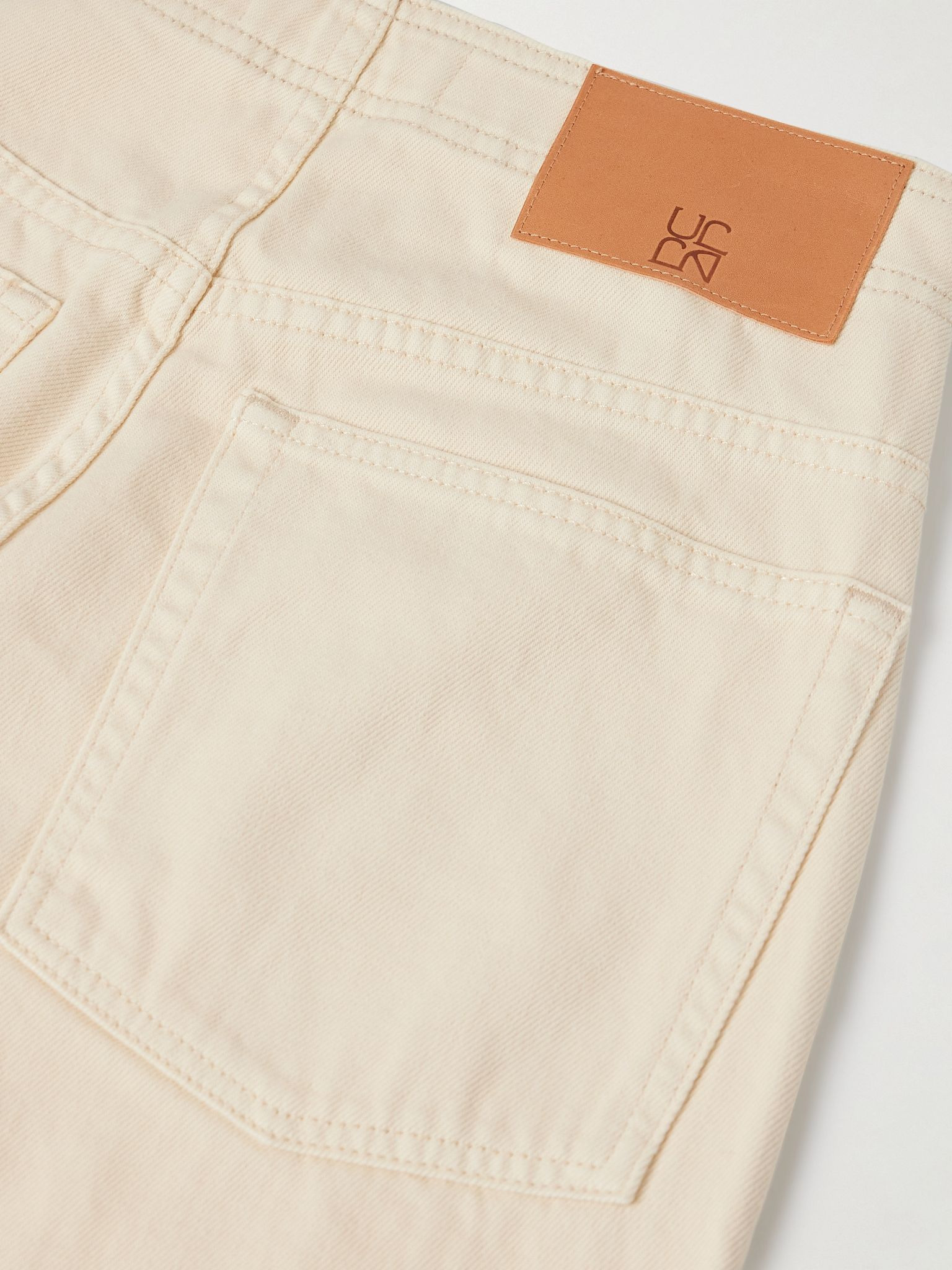 The Bianca paneled high-rise wide-leg jeans Cream - 5