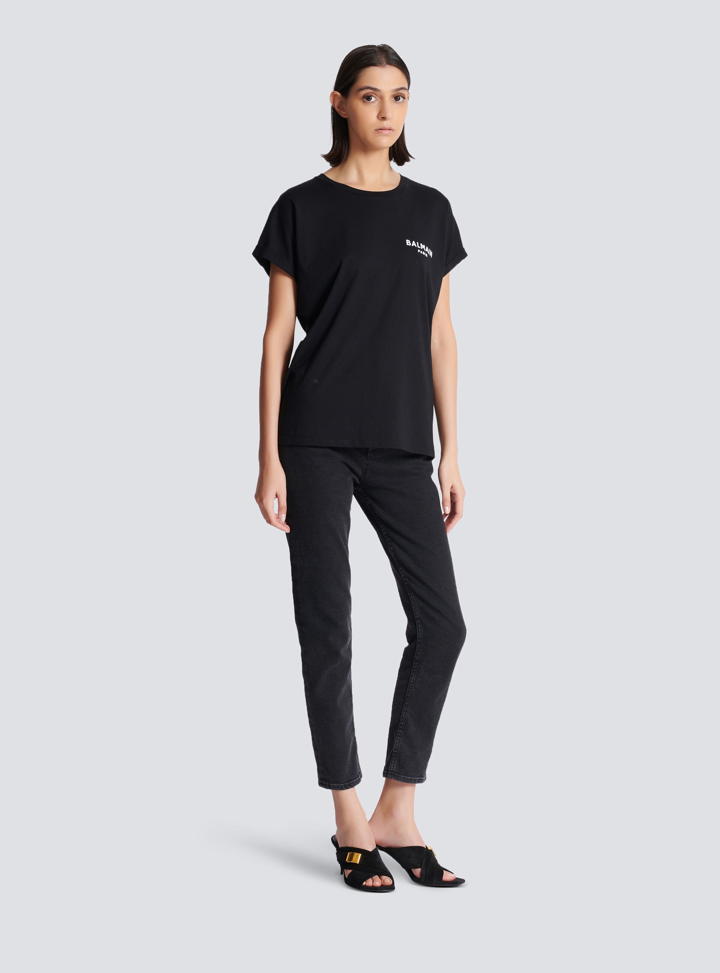 Flocked Balmain T-shirt - 3