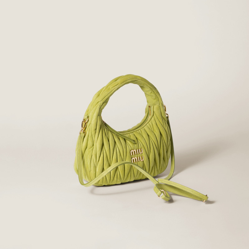 Miu Miu Wander matelassé suede bag outlook