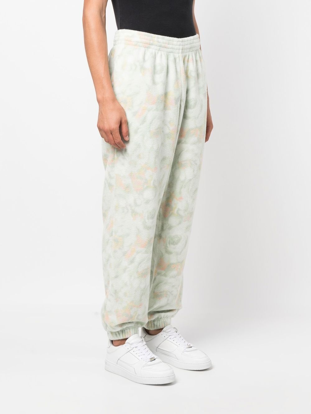 textured floral-print track pants - 4