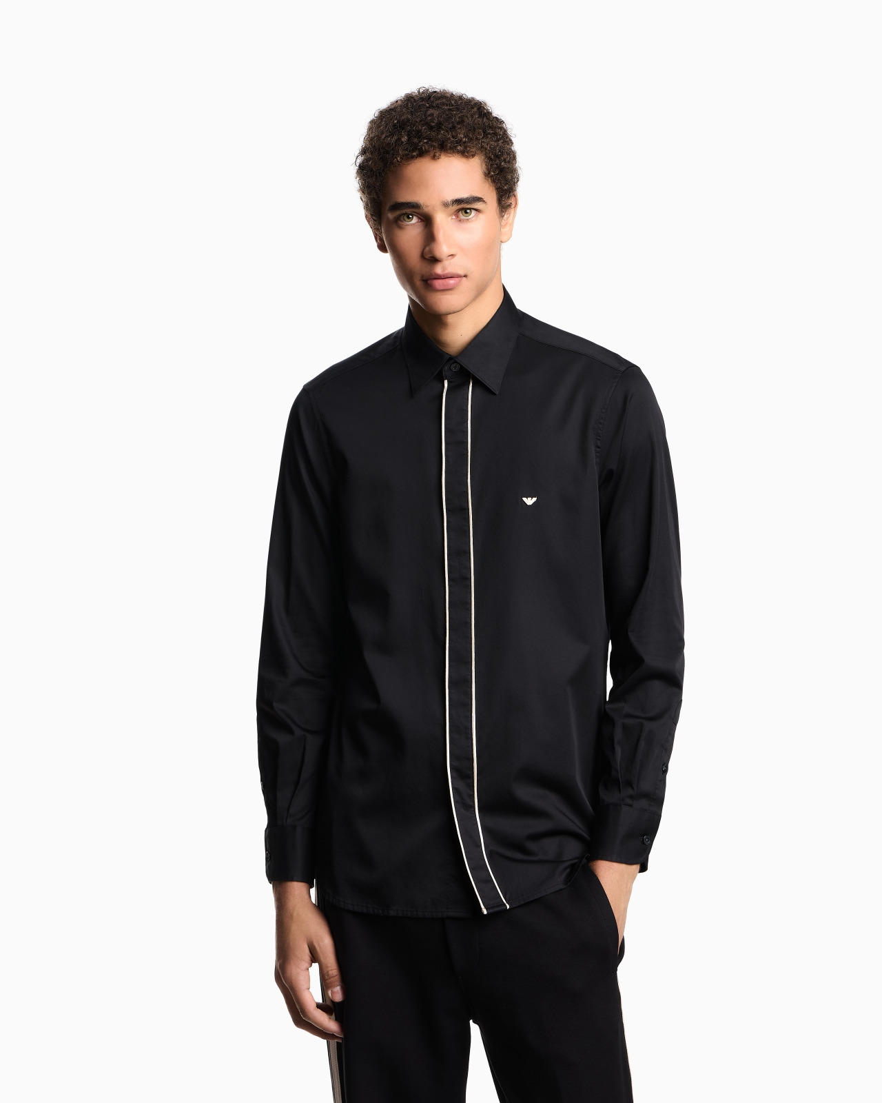 PIMA COTTON SHIRT WITH PIPING - 4