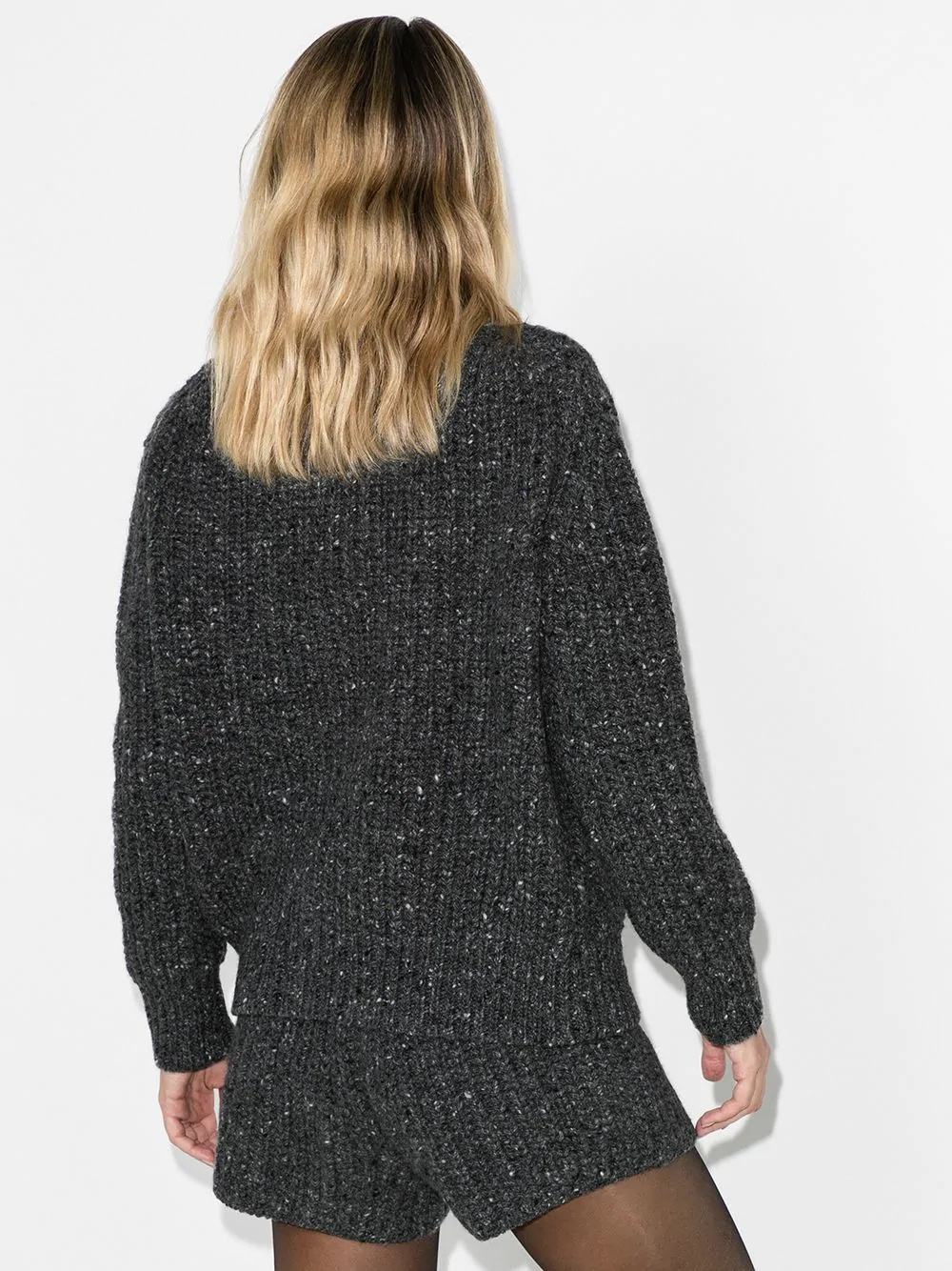 speckled fancy ribbed cardigan - 3