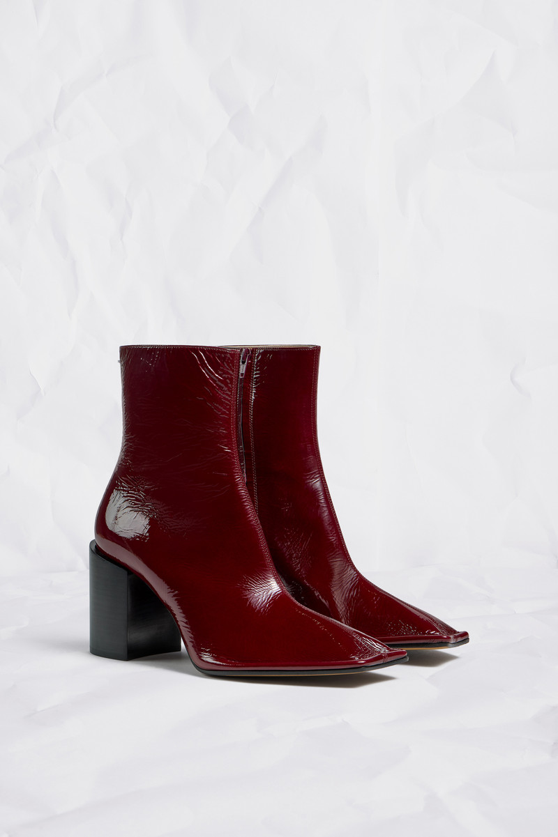 Piped Ankle Boots Suede Patent Leather 3