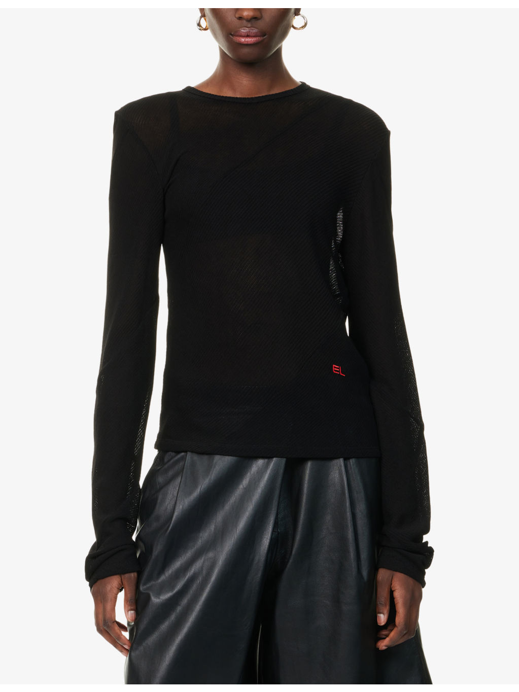 Spiral Embroidered-Logo Knit Top - 3