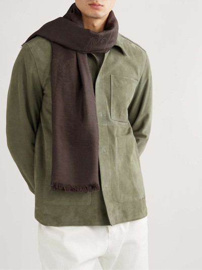 Berluti Fringed Wool and Mulberry Silk-Blend Jacquard Scarf outlook