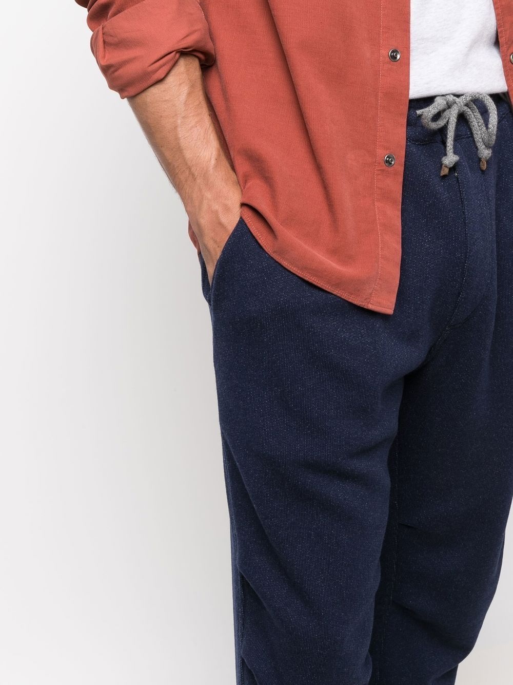 drawstring-waist cashmere straight-leg trousers - 5