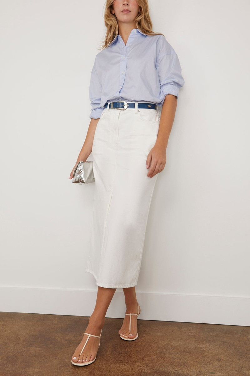 NILI LOTAN Mael Oversized Shirt in Light Blue outlook