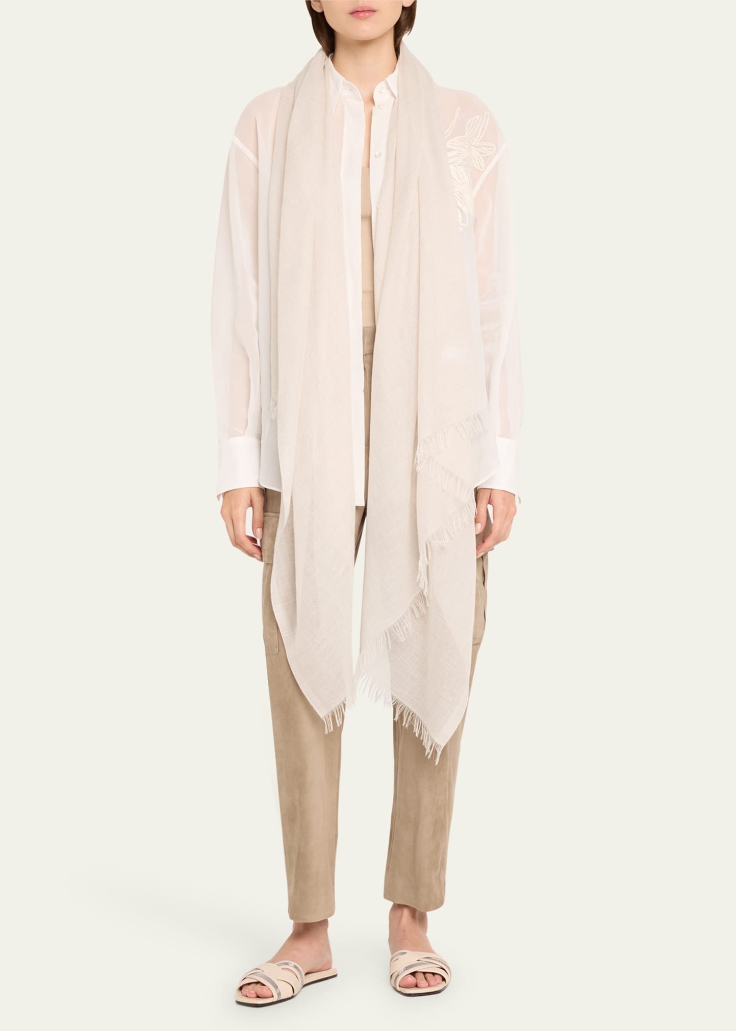 Frayed Cashmere Scarf - 2