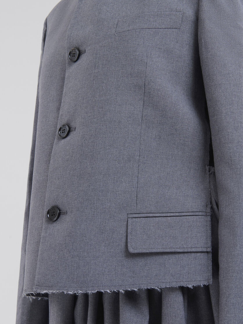 GREY JACKET WITH MANDARIN COLLAR AND MARNI SYMBOL - 5