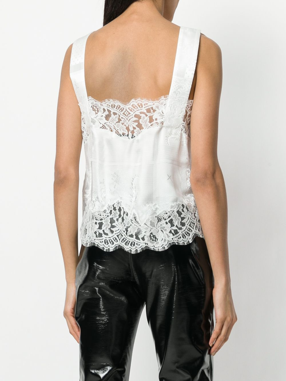 lace trim vest top - 4