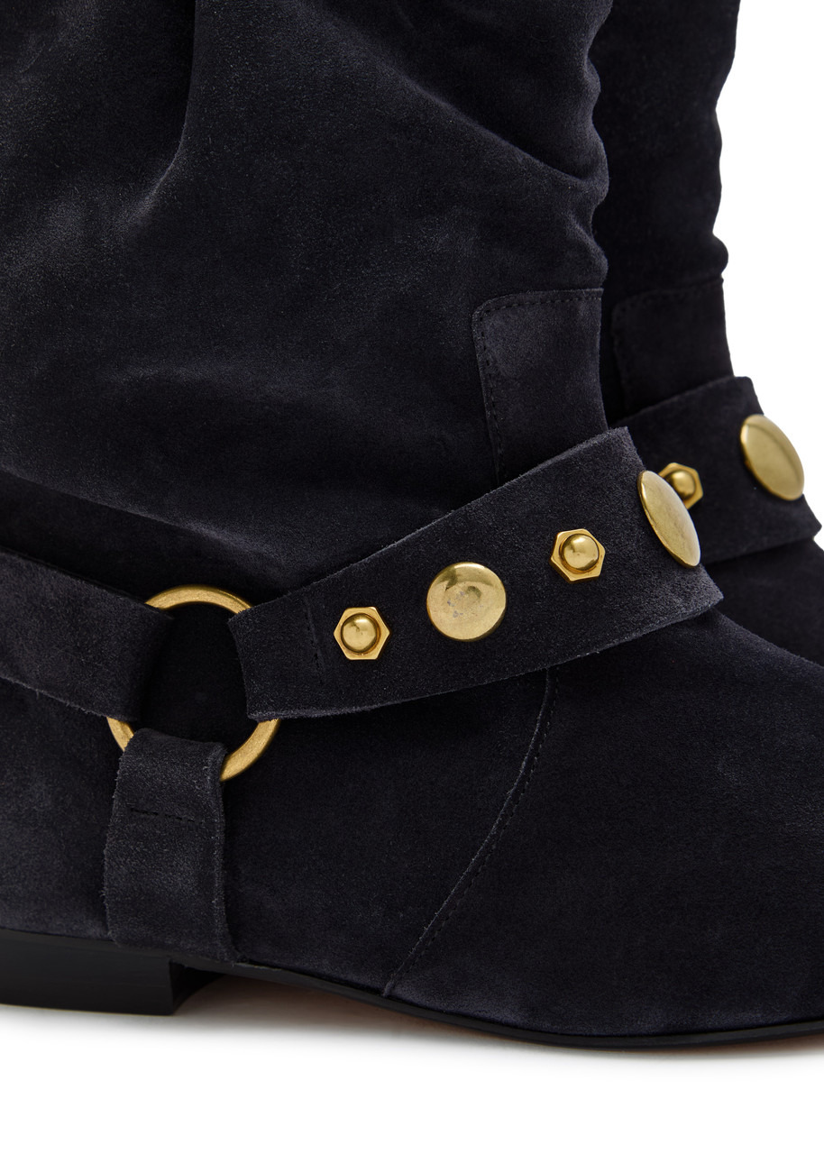 Isabel Marant étoile Stania Embellished Suede Mid-calf Boots - 4