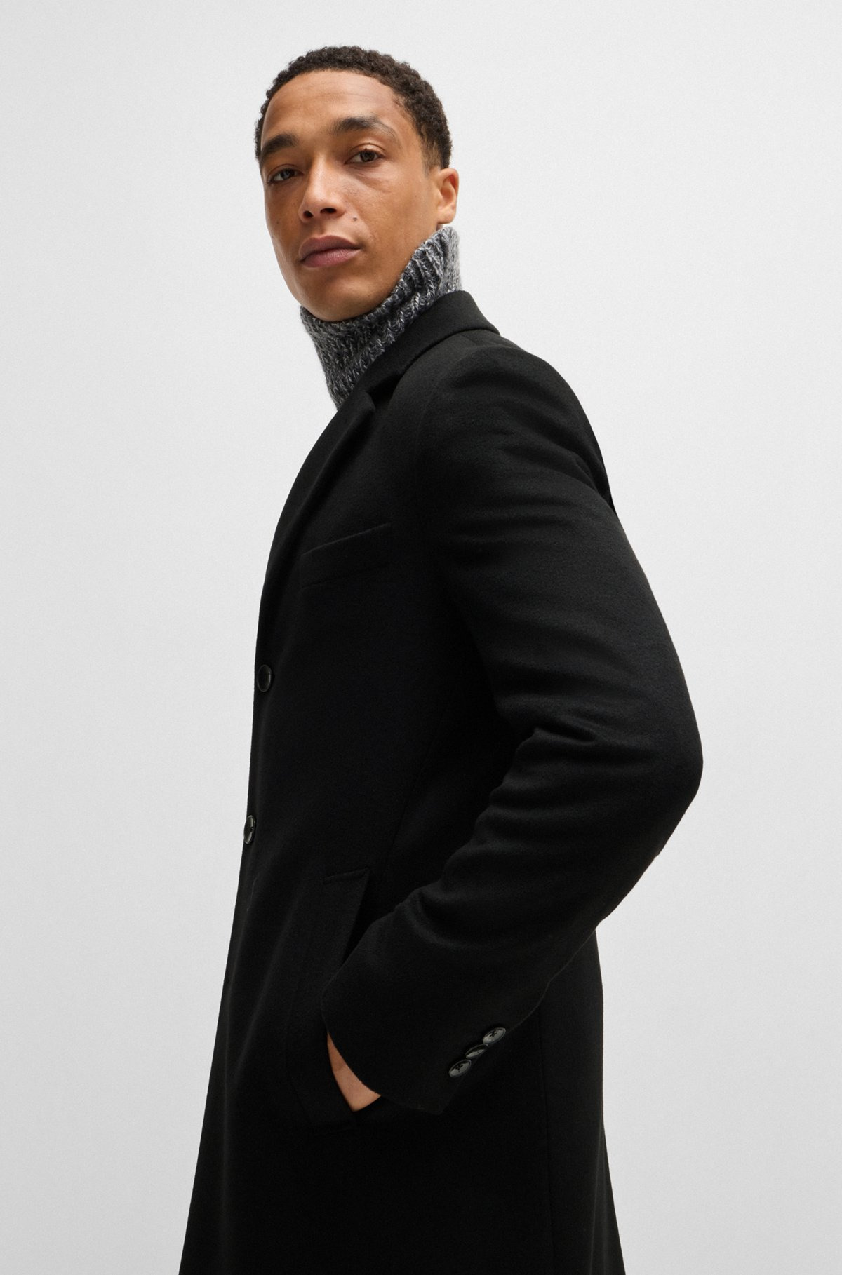 SLIM-FIT COAT IN WOOL AND CASHMERE - 6
