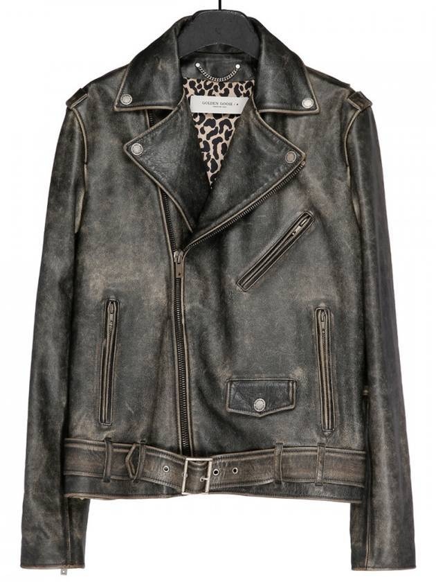 Animal Print Biker Jacket Black - 1