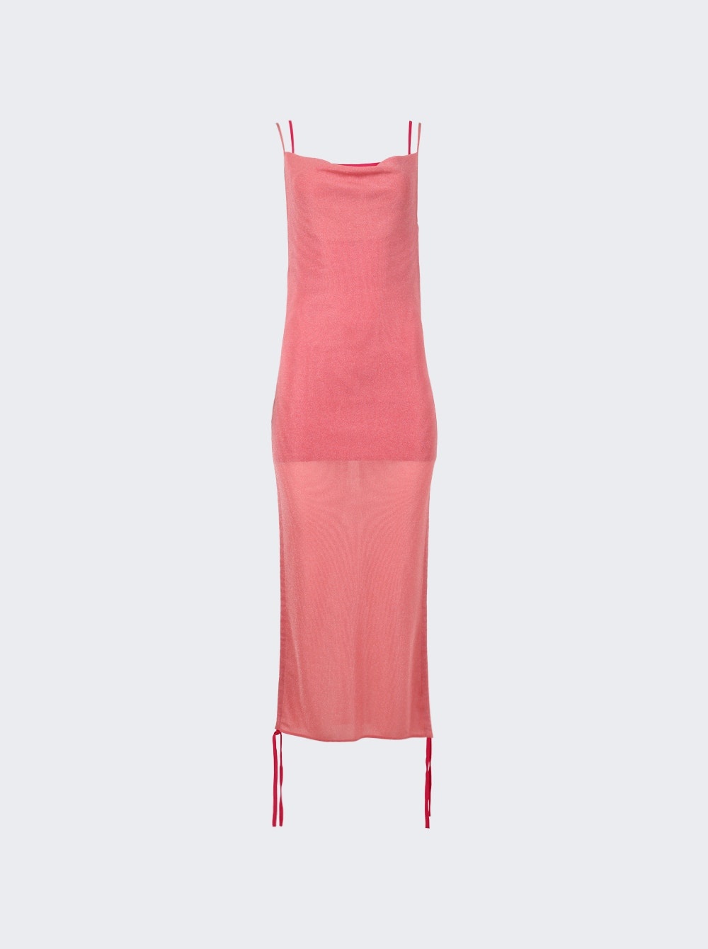 Sheer Multirib Drape Mini Dress Fuchsia - 6