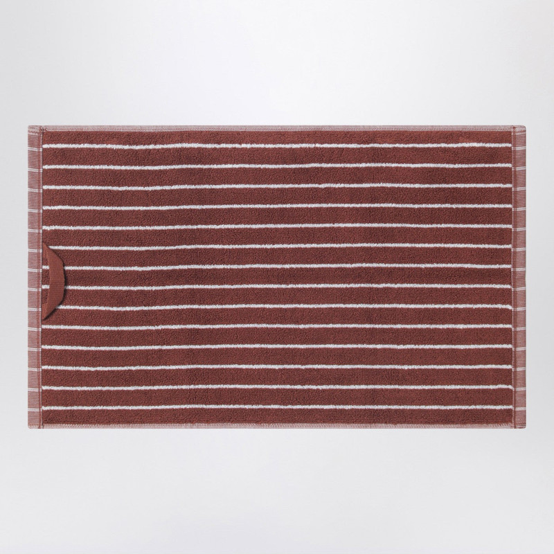 TEKLA Striped reddish-brown guest towel 30x50 cm outlook