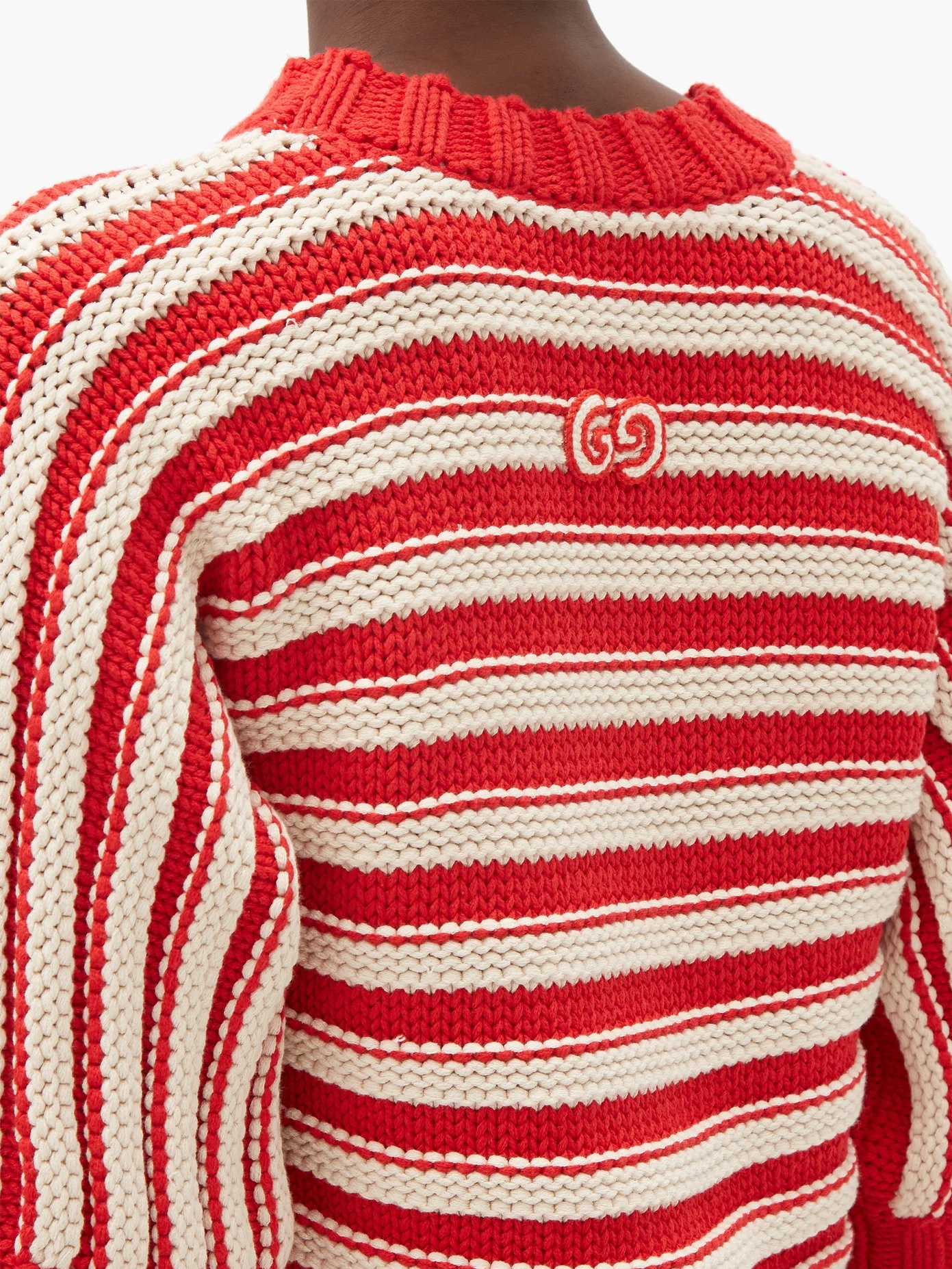 Anchor-patch striped cotton-blend sweater - 4