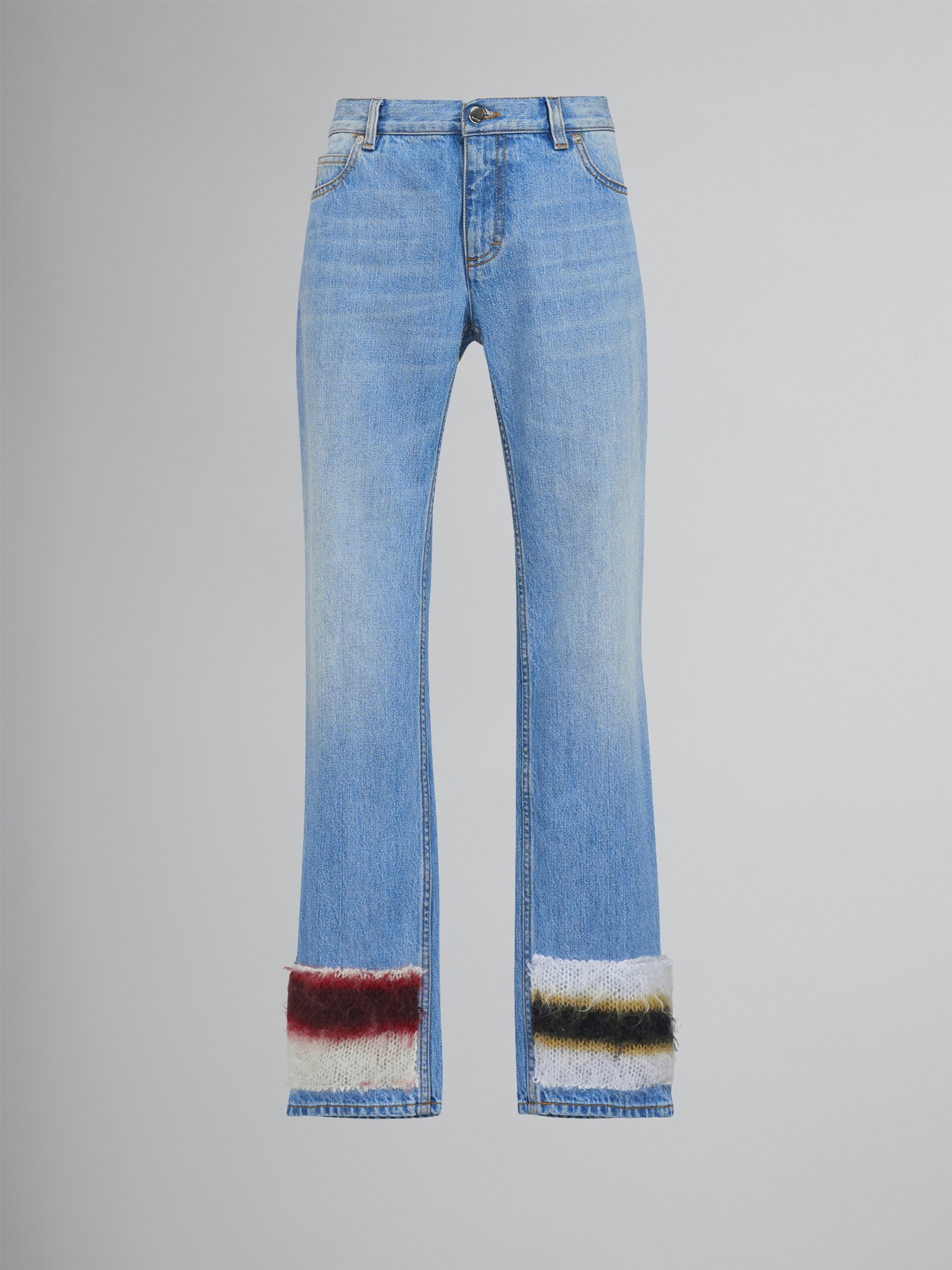 MOHAIR AND DENIM CROPPED TROUSERS - 1
