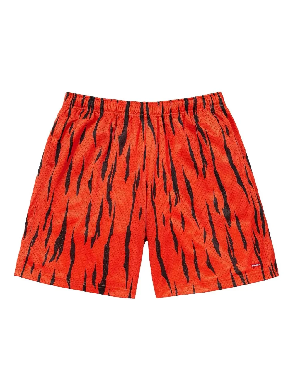 tiger-stripe mesh shorts - 1