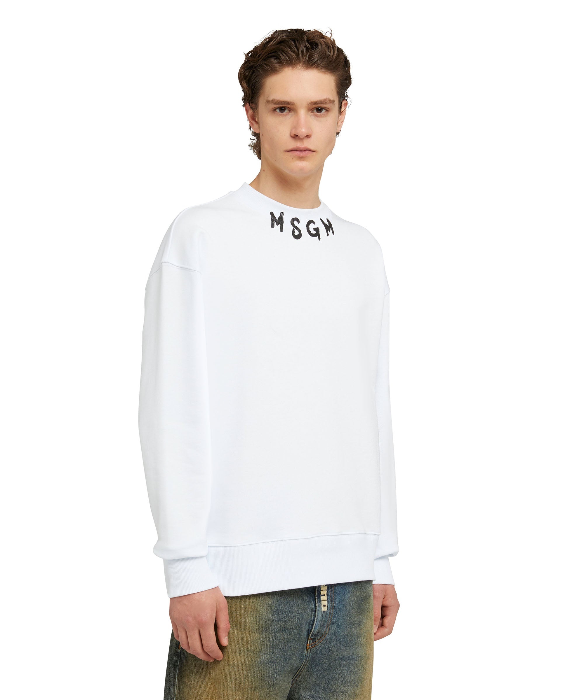 Sweatshirt with brushstroke logo - 4