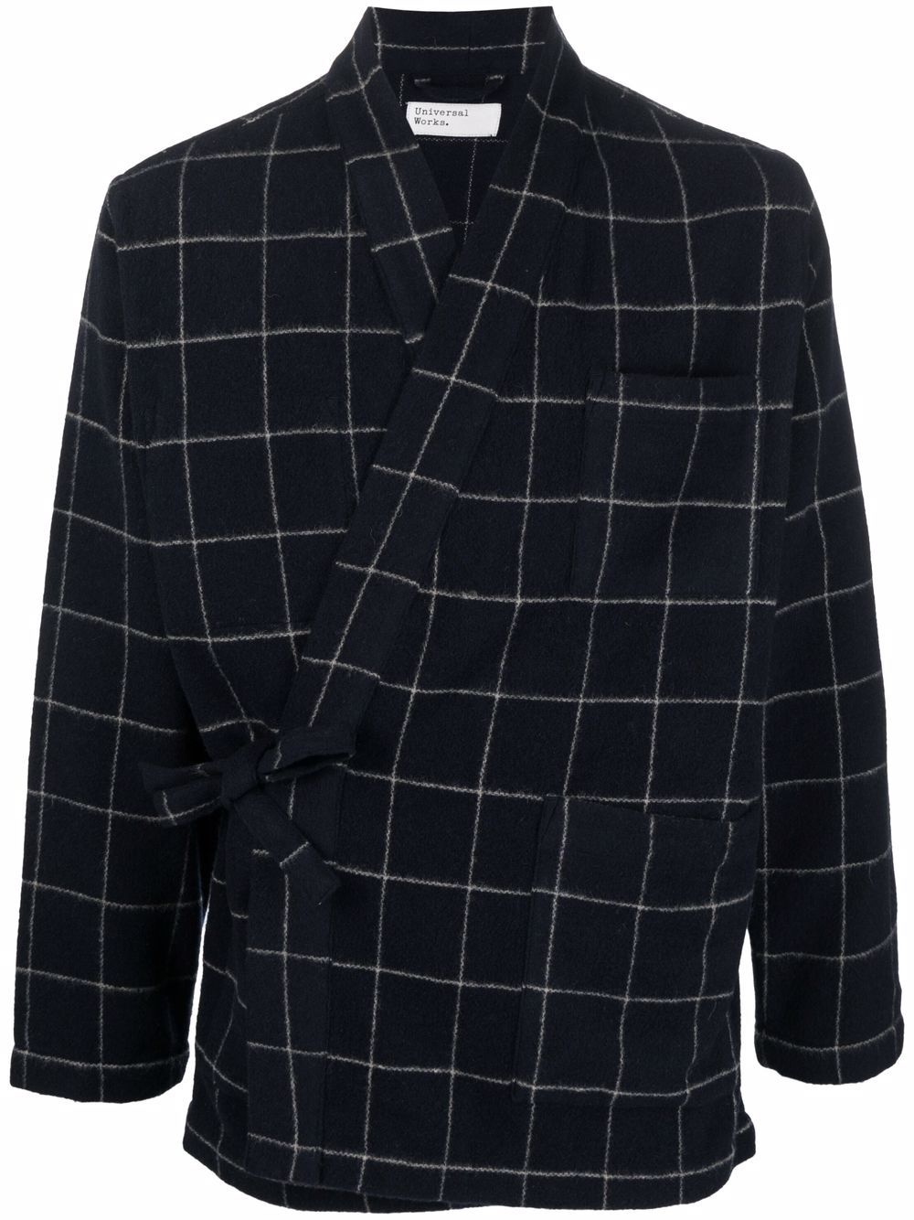 plaid wrap jacket - 1