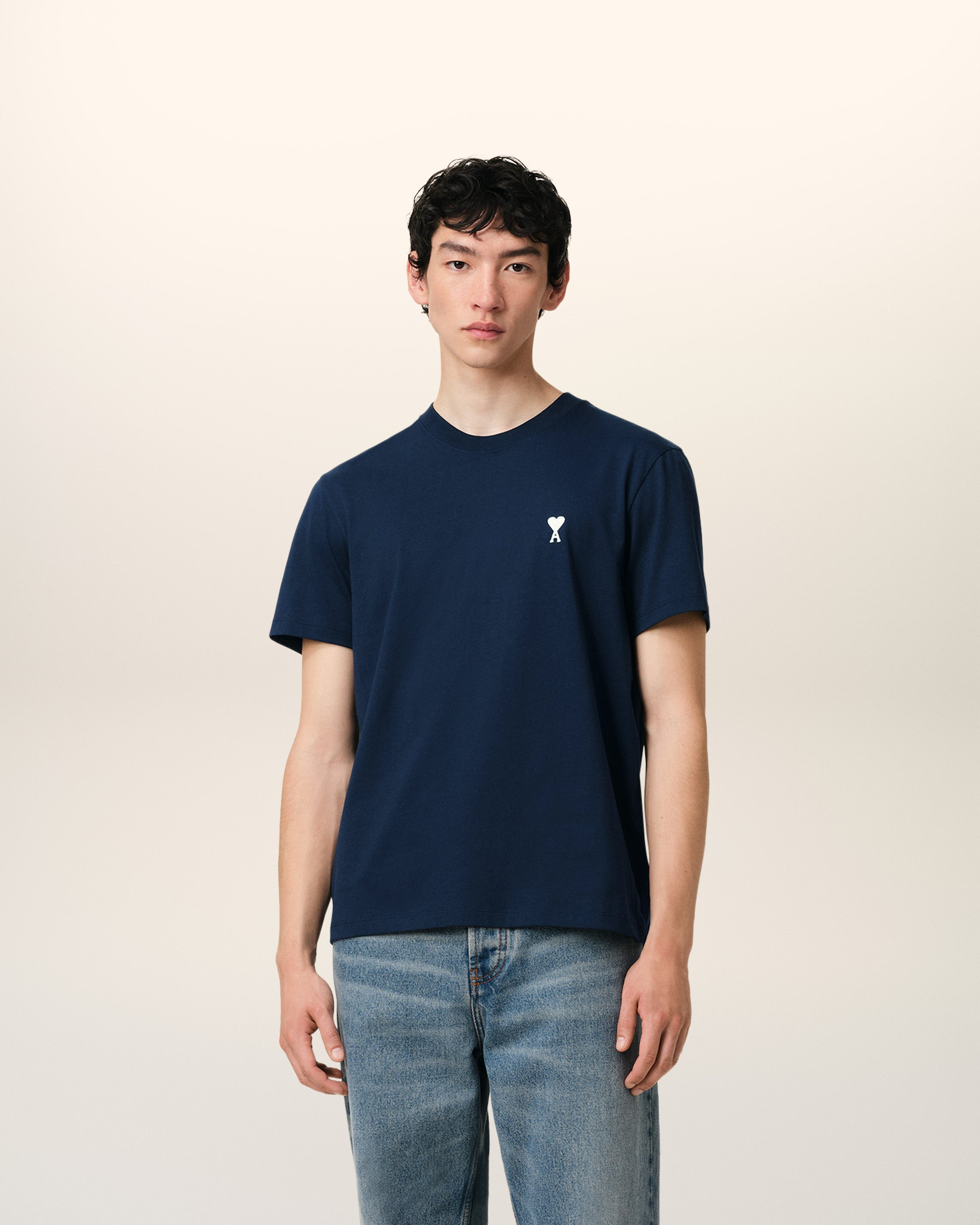 NAVY COTTON AMI DE COEUR T-SHIRT - 7