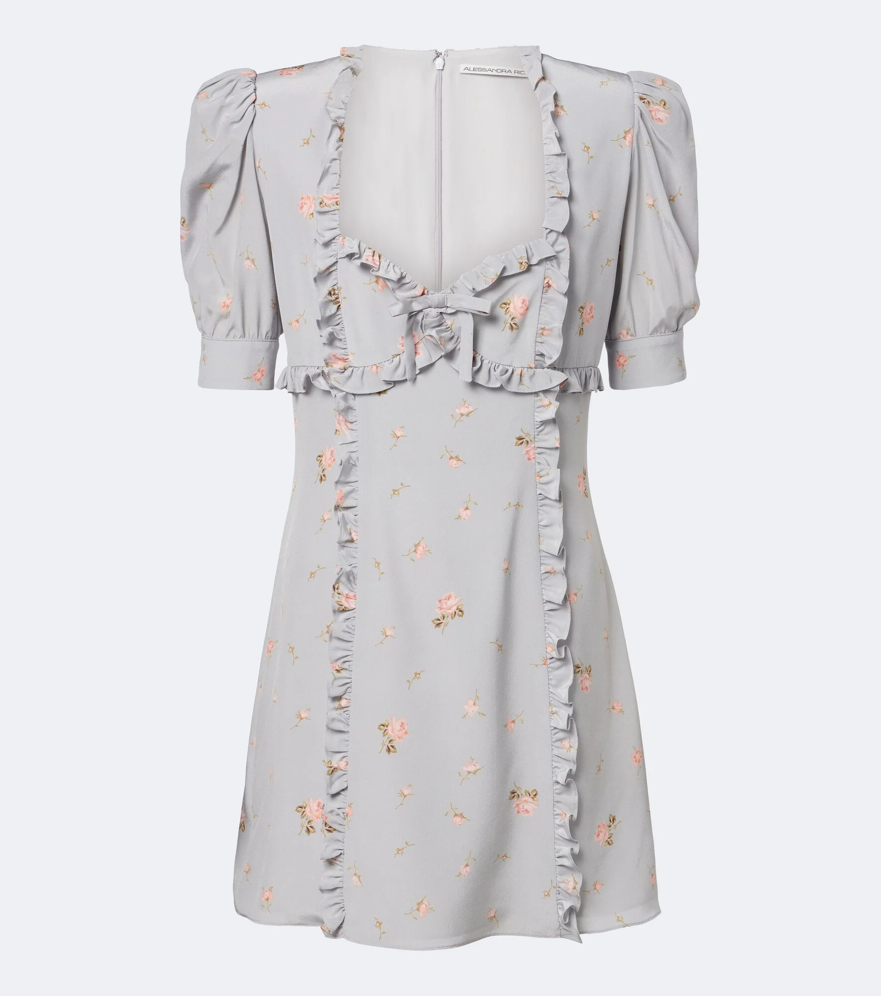Floral silk crêpe de chine minidress - 1
