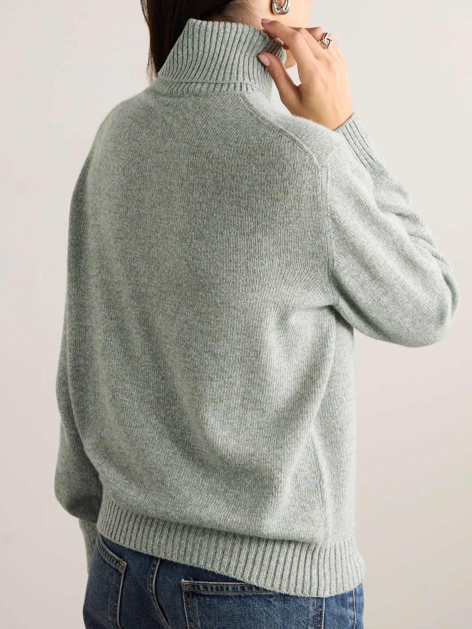 Cellio cashmere turtleneck sweater Light blue - 4