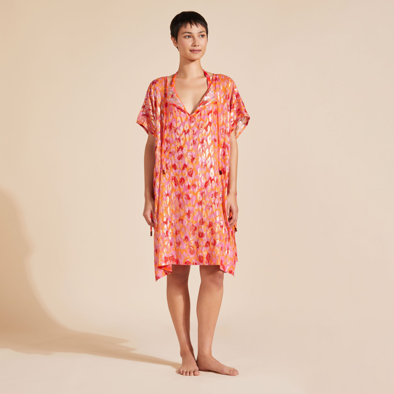 Vilebrequin Women Square Silk Cover-up New Leopard outlook