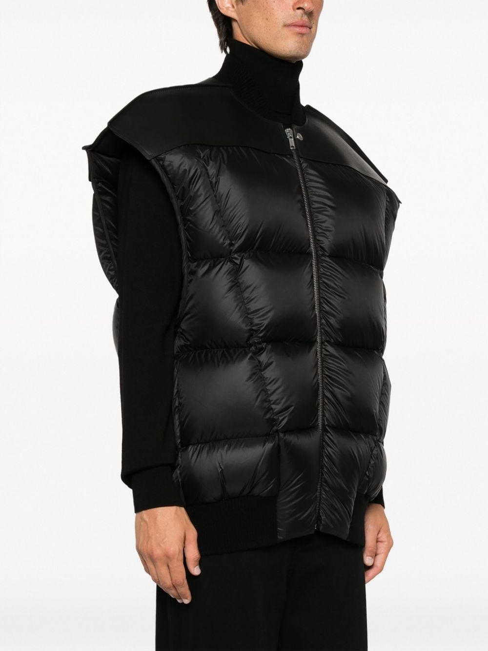 zip-up puffer gilet - 3