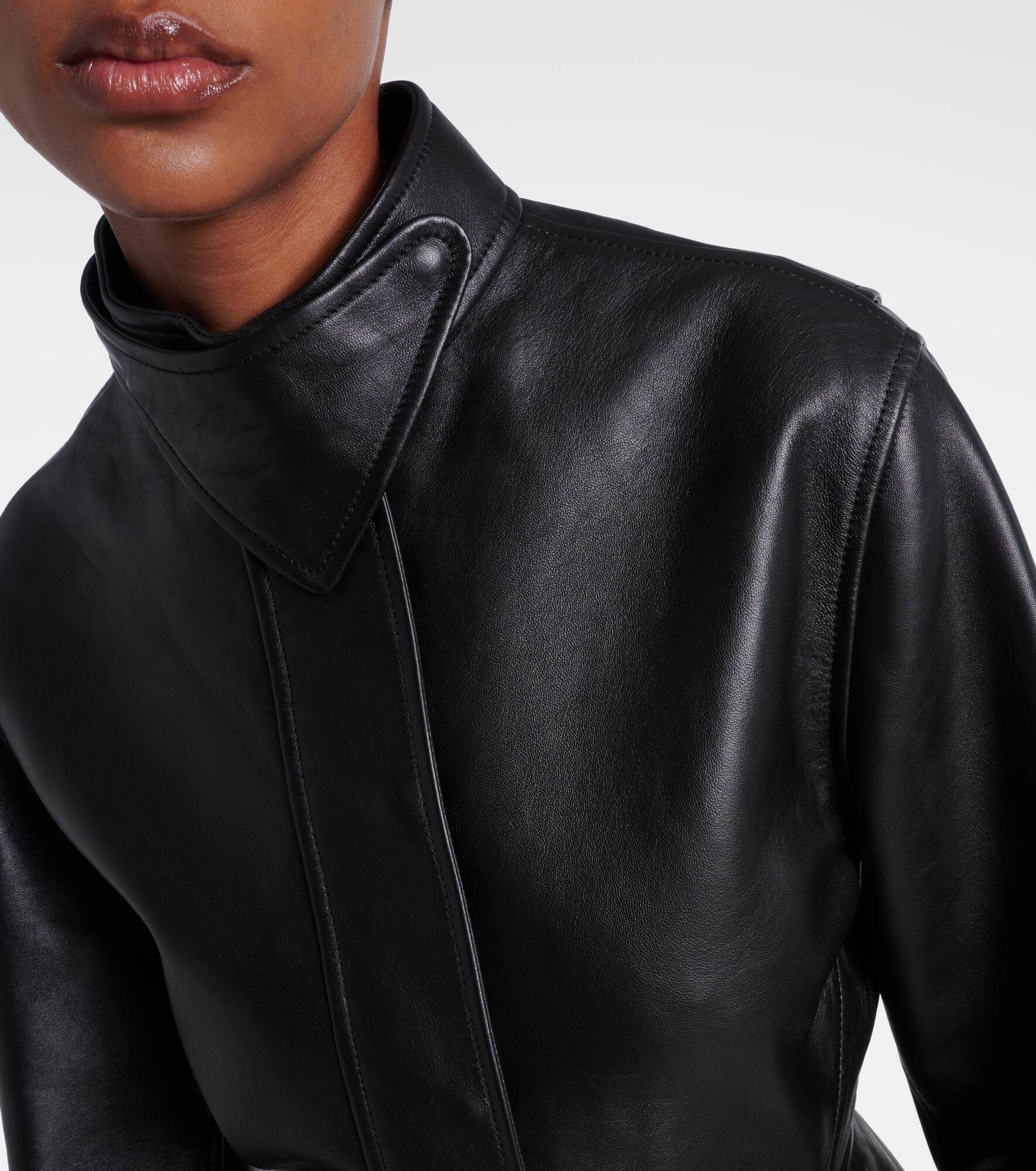 Peplum leather jacket - 4